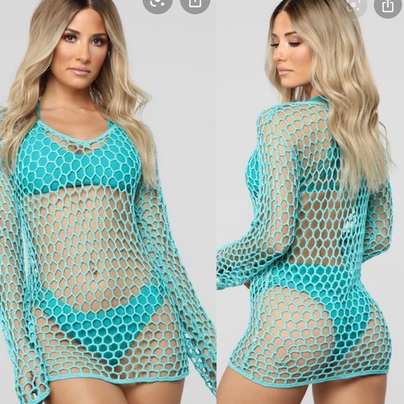 Fashion Nova Other - NEW Fashion Nova Blue Bali Sunset Cover Up Dress